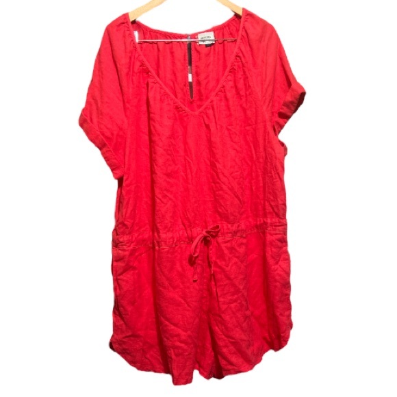 Universal Thread Pants - Universal thread Womens Linen Red Short Sleeve Romper